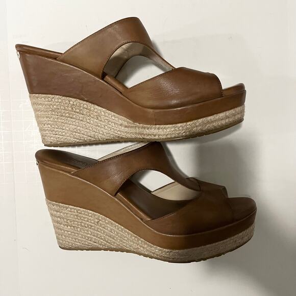 Jimmy Choo Cognac Sandal Wedges 41 - Picture 7 of 8